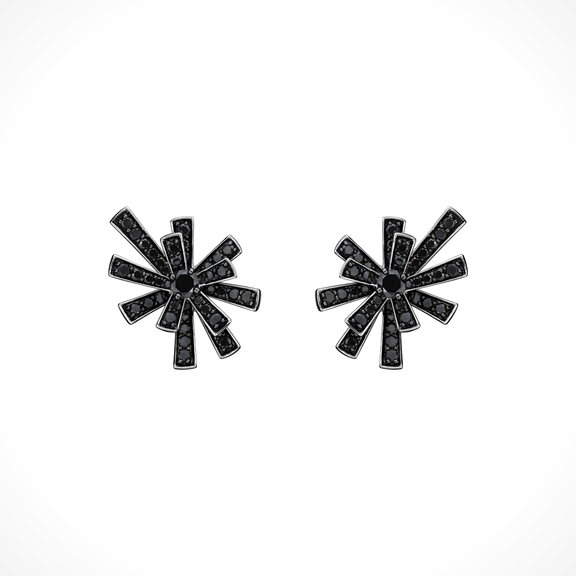 Tribal Roda Noir Earrings