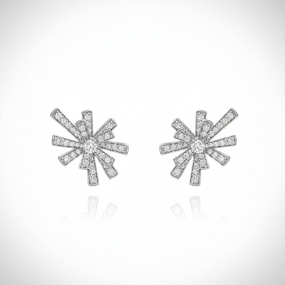 Tribal Roda White Earrings