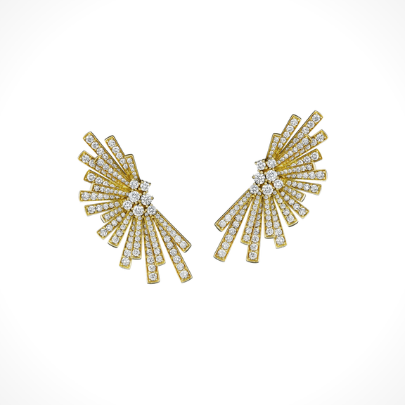 Tribal Warrior Earrings - Yellow