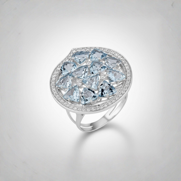 Mirage Cluster Ring - Aqua