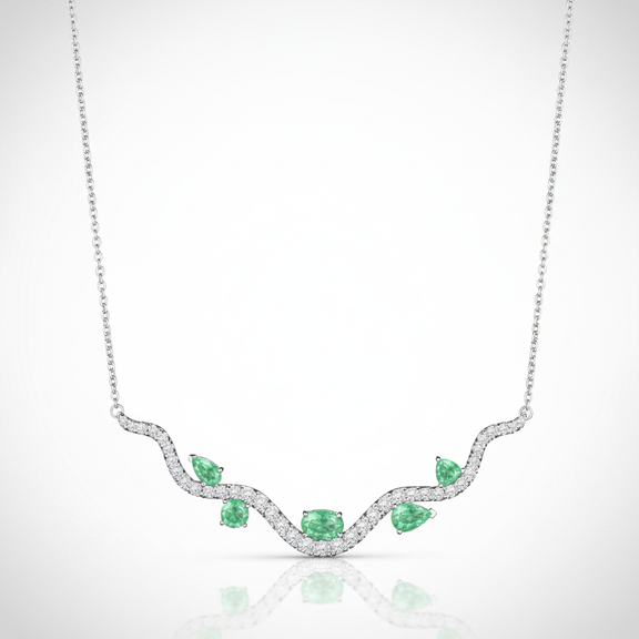 Mirage Ripple Emerald Necklace