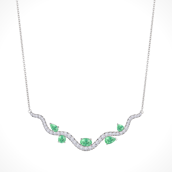 Mirage Ripple Emerald Necklace