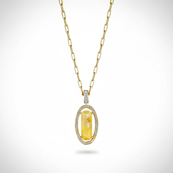 Onsa Quartzo Dourado Pendant
